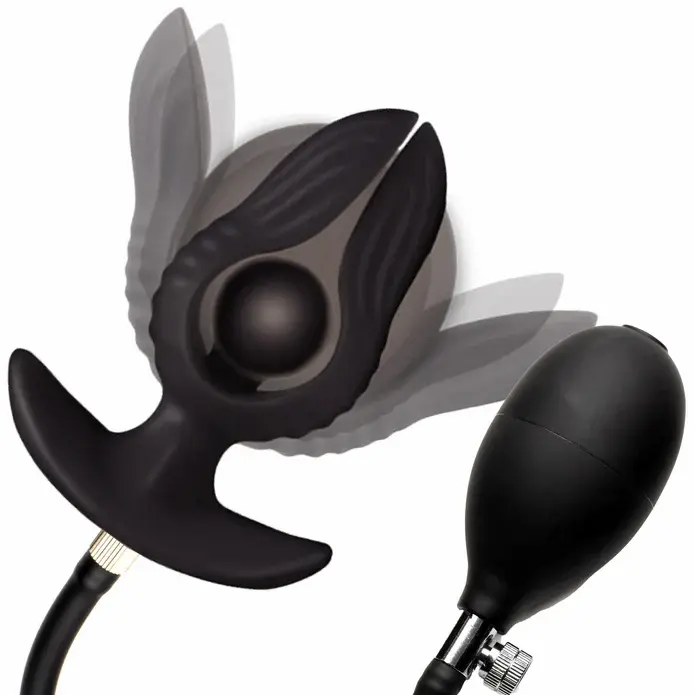 Master Series Dark Pearl Inflatable Vibrating Butt Plug