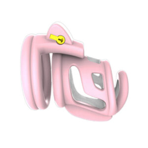 ple'sur sissy boy pink chastity cage