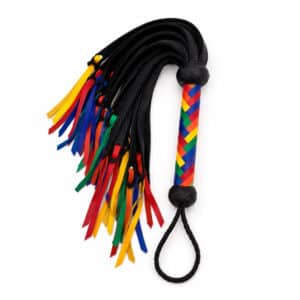 rapture leather medusa flogger rainbow pride