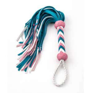 Rapture Leather Medusa Flogger - Trans Pride