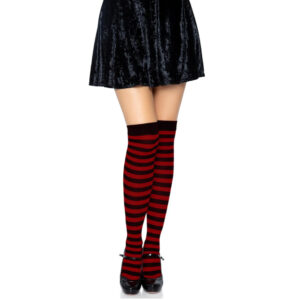 cari striped stockings black/red